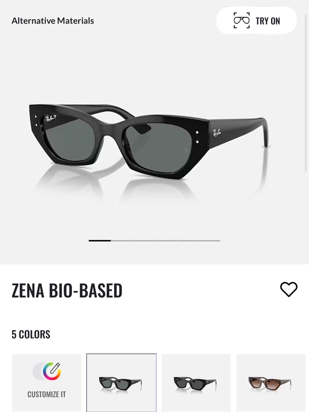 NWT Ray-Ban Zena Polarized Sunglasses - Polished Black